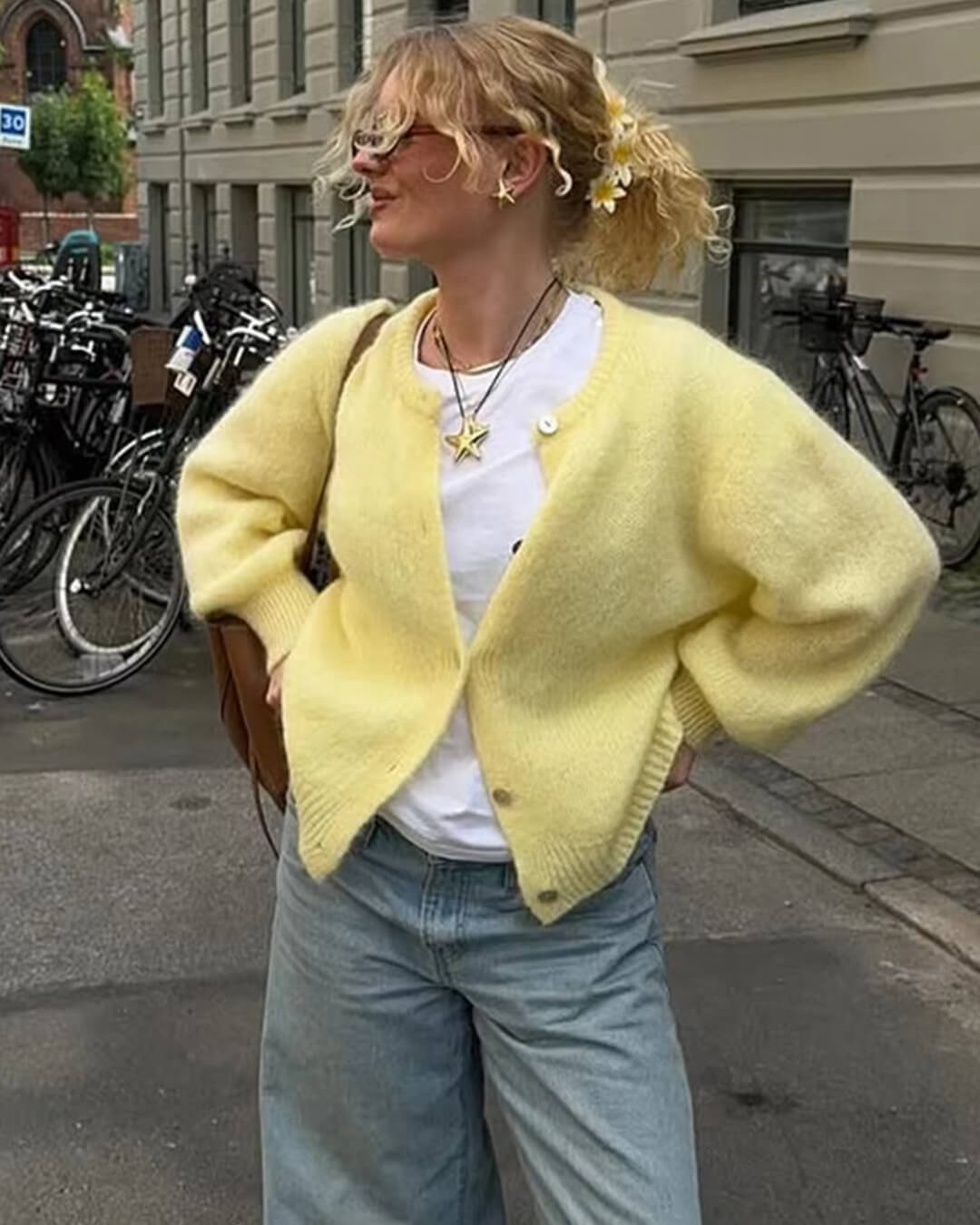 Freya pluizig gebreid vest