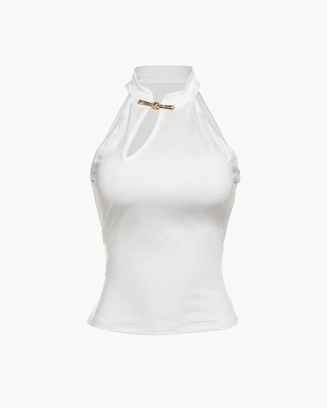 Gerda crop top met halternek en uitsparingen