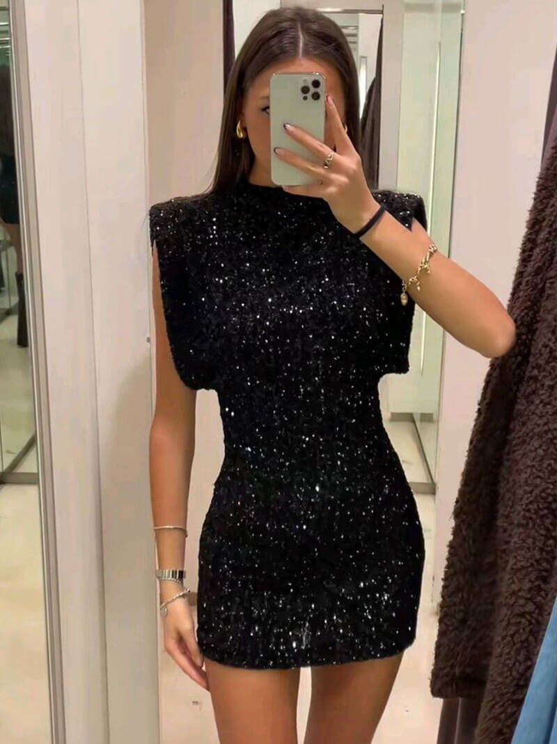 Gillian glitterminijurk