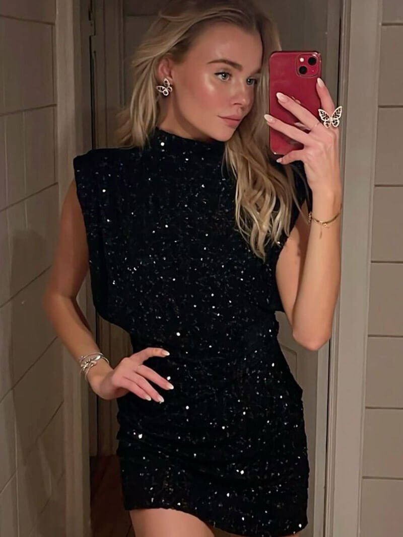 Gillian glitterminijurk