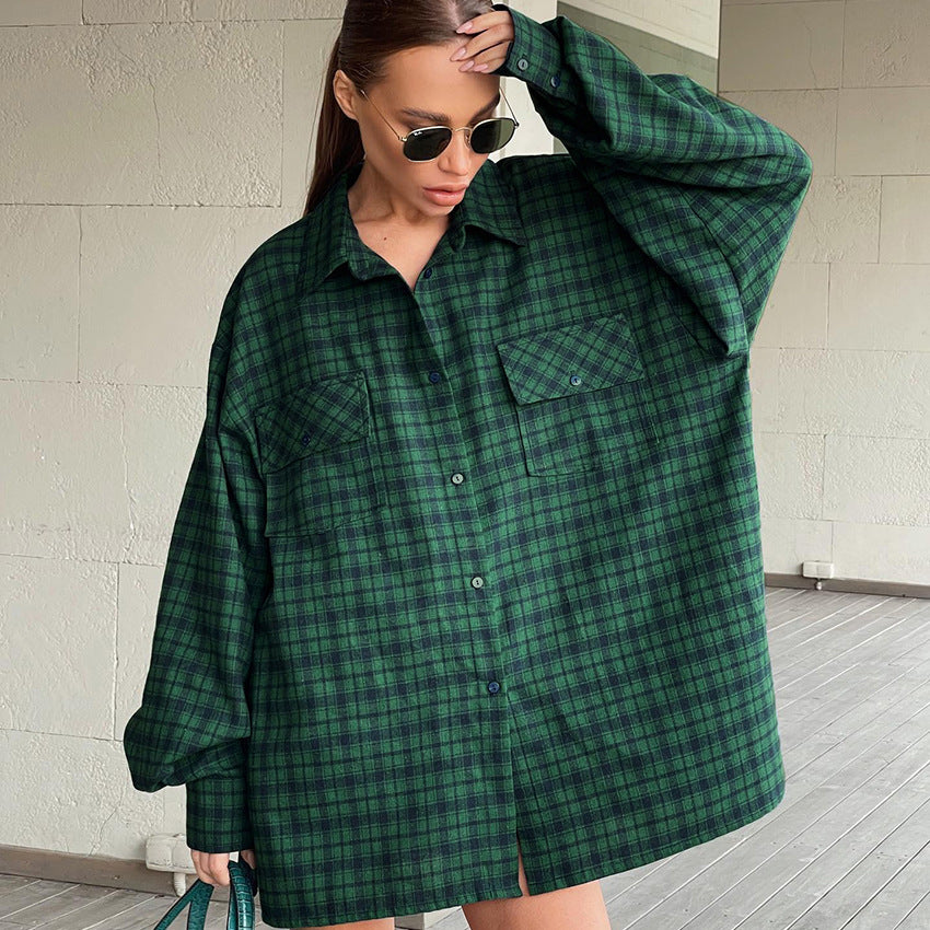 Kasia oversized geruit overhemd