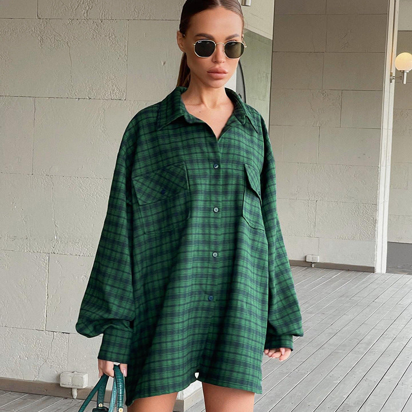 Kasia oversized geruit overhemd