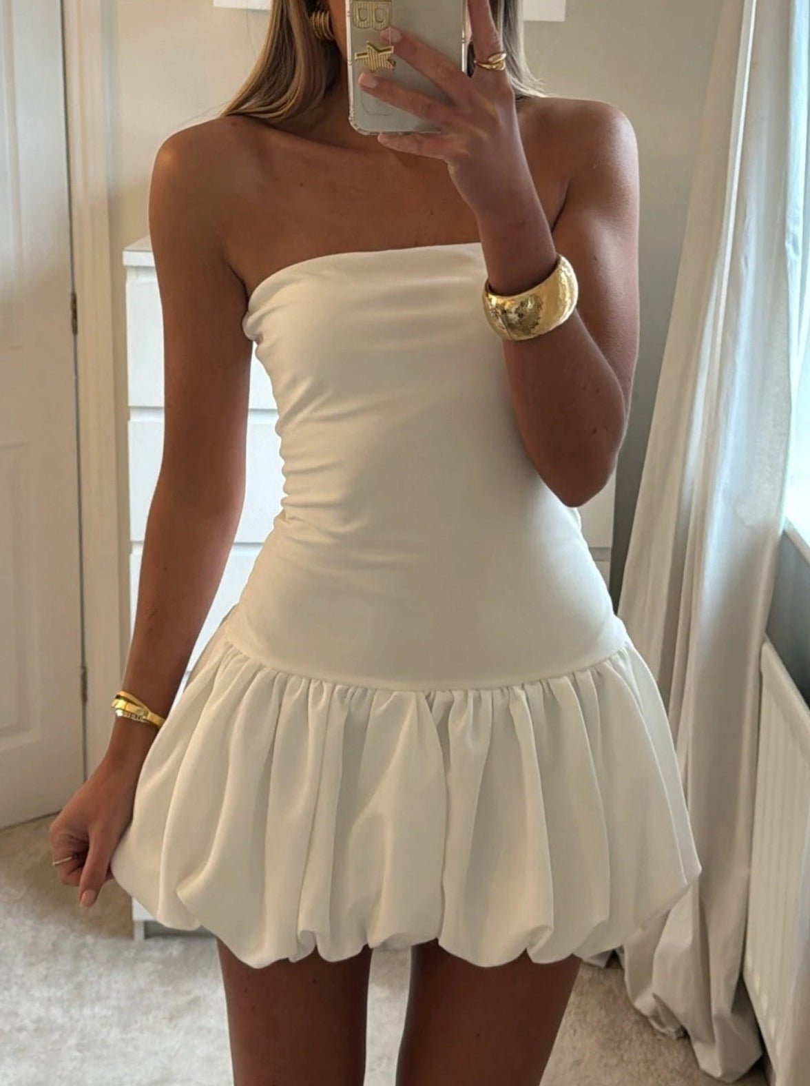 Hailey strapless mini-jurk