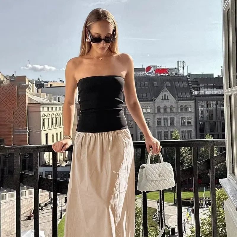 Hannah maxi-jurk met contrasterende details Honor