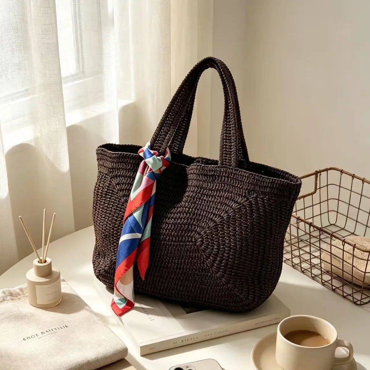 Hannie bohemian gevlochten strandshopper