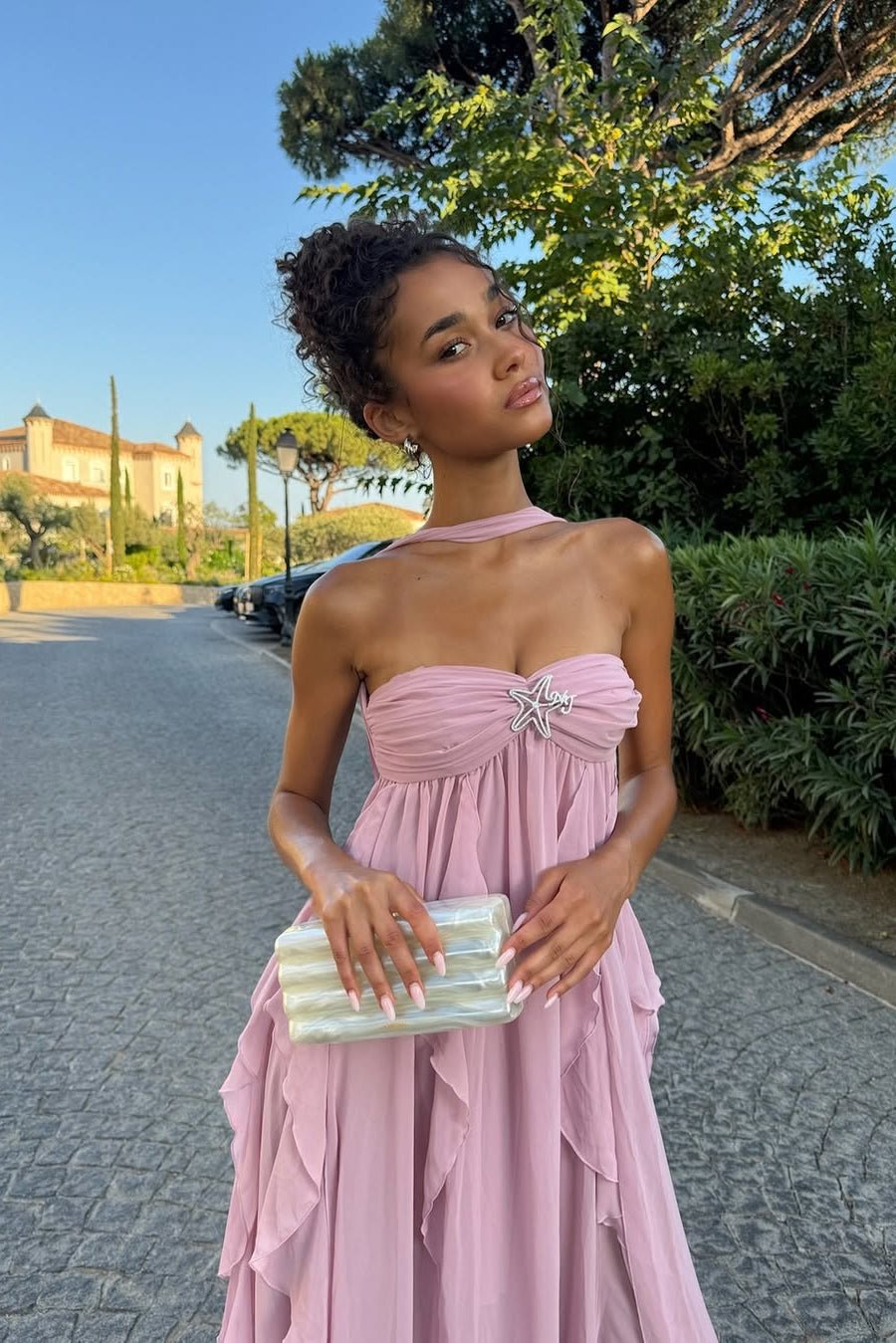 Harper strapless maxi-jurk met ruches