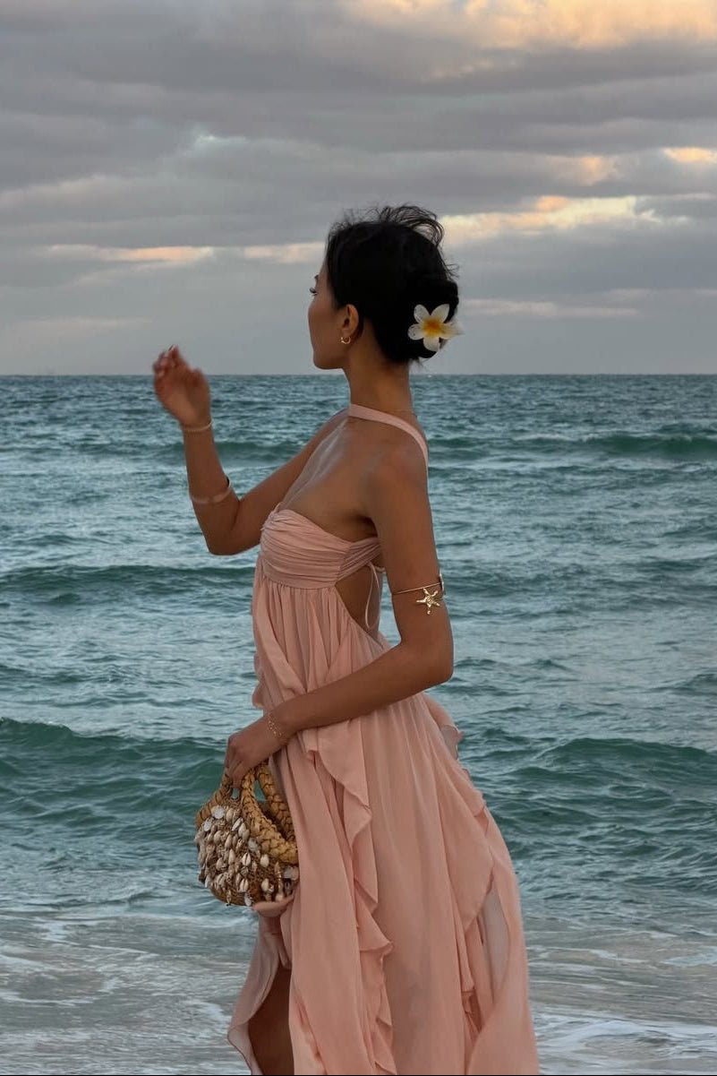 Harper strapless maxi-jurk met ruches