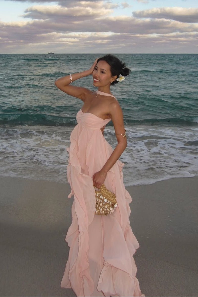 Harper strapless maxi-jurk met ruches