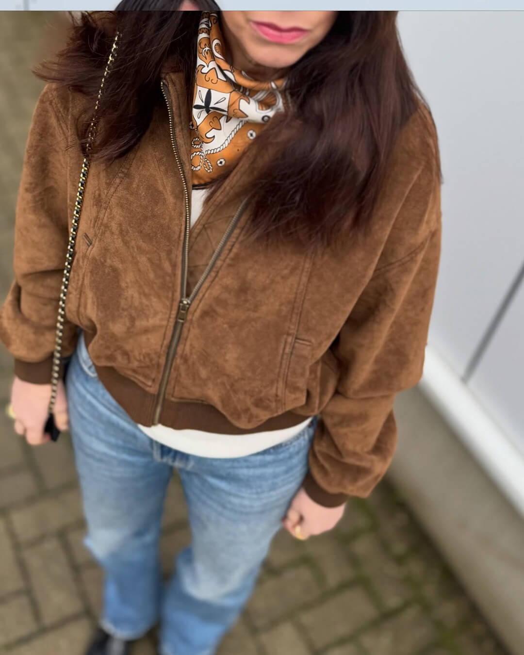 Heather jas van imitatie suède