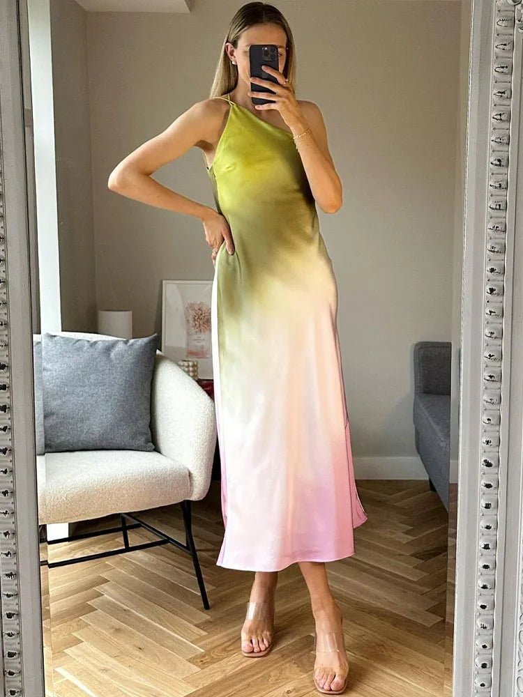 Helena asymmetrische off-shoulderjurk