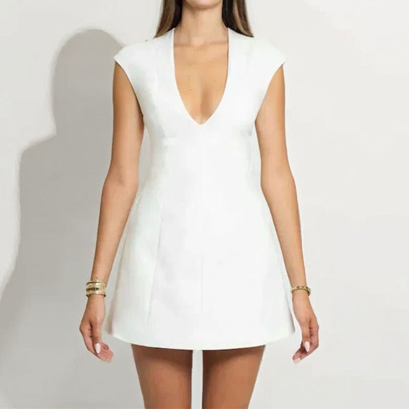 Helena mini-jurk met diepe V-hals