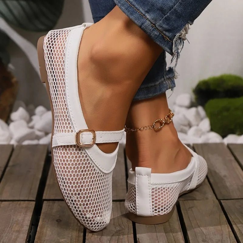 Hermione mesh ballerina's in Mary Jane-stijl