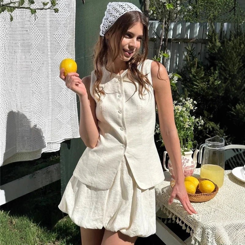 Imani elegante set met gilet en rok