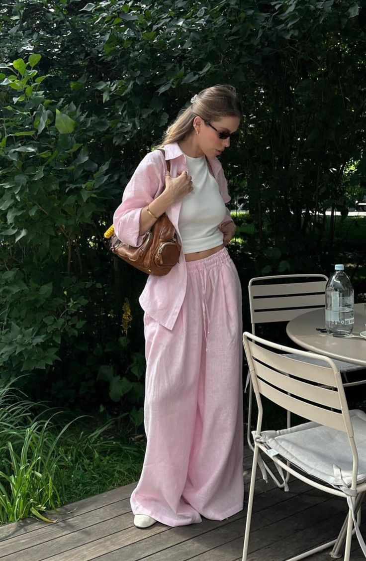 Ivanna set met losse blouse en broek met wijde pijpen