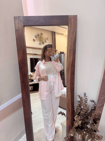 Ivanna set met losse blouse en broek met wijde pijpen