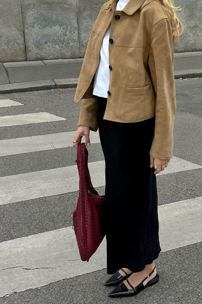 Jane Faux Suede Cropped Jacket