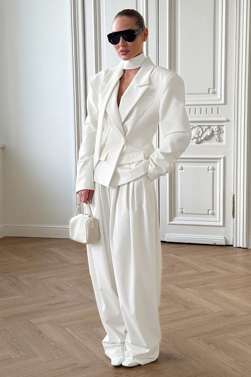 Janna blazer met één knoop en sjaalkraag