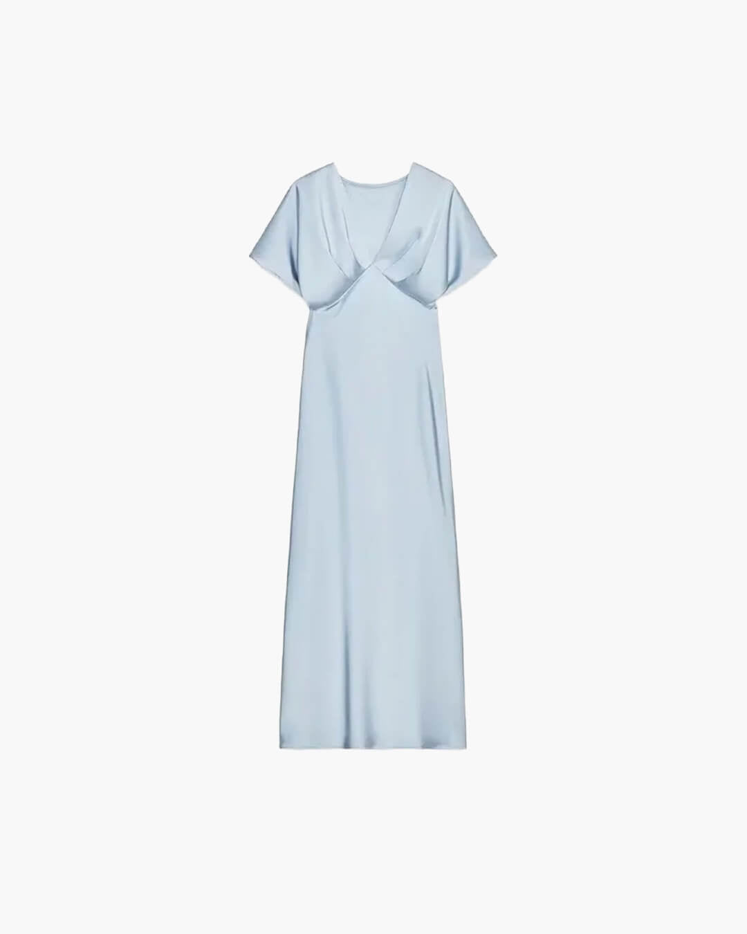 Janna satijnen midi-jurk met V-hals