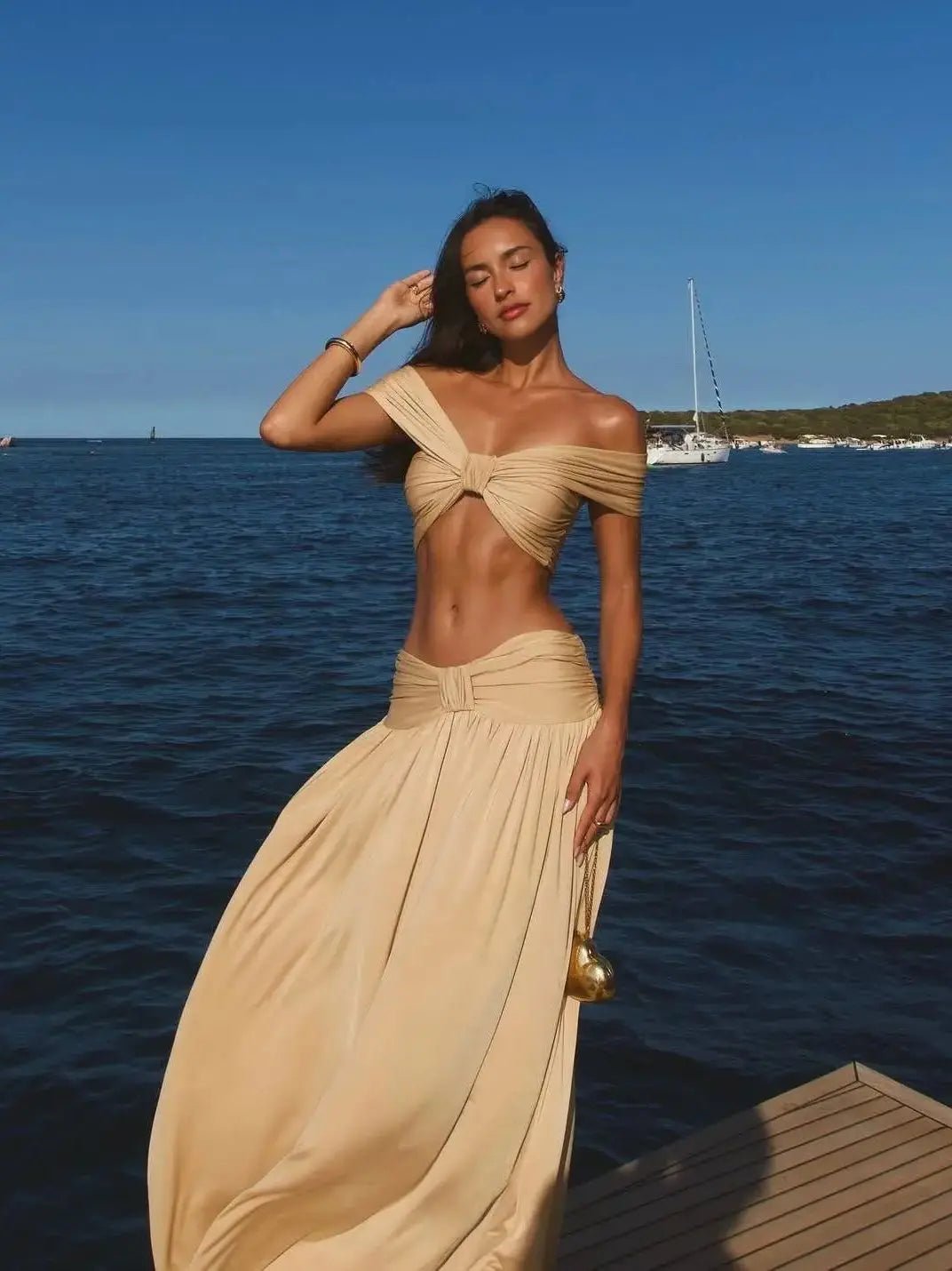 Janneke-halterjurkenset voor het strand