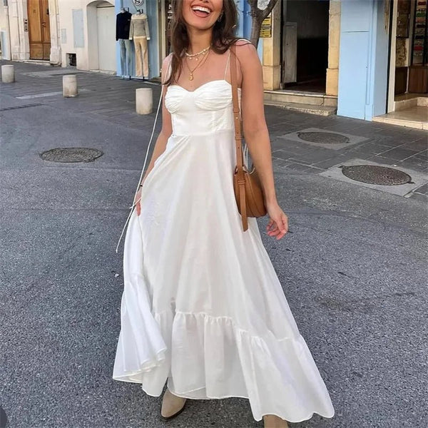 Jasmine soepelvallende midi-jurk met lagen