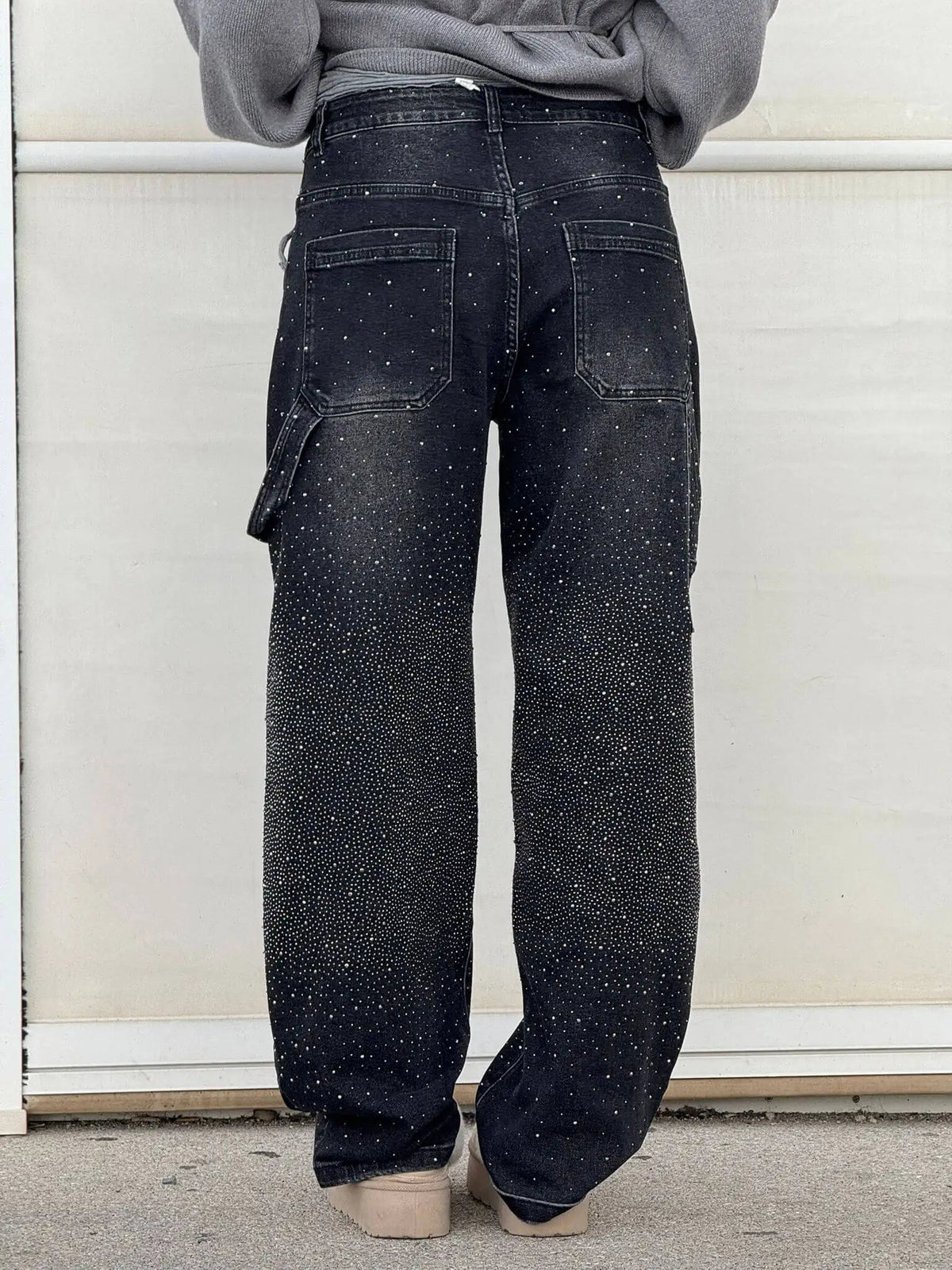 Jeremy baggy cargobroek van denim met glitters