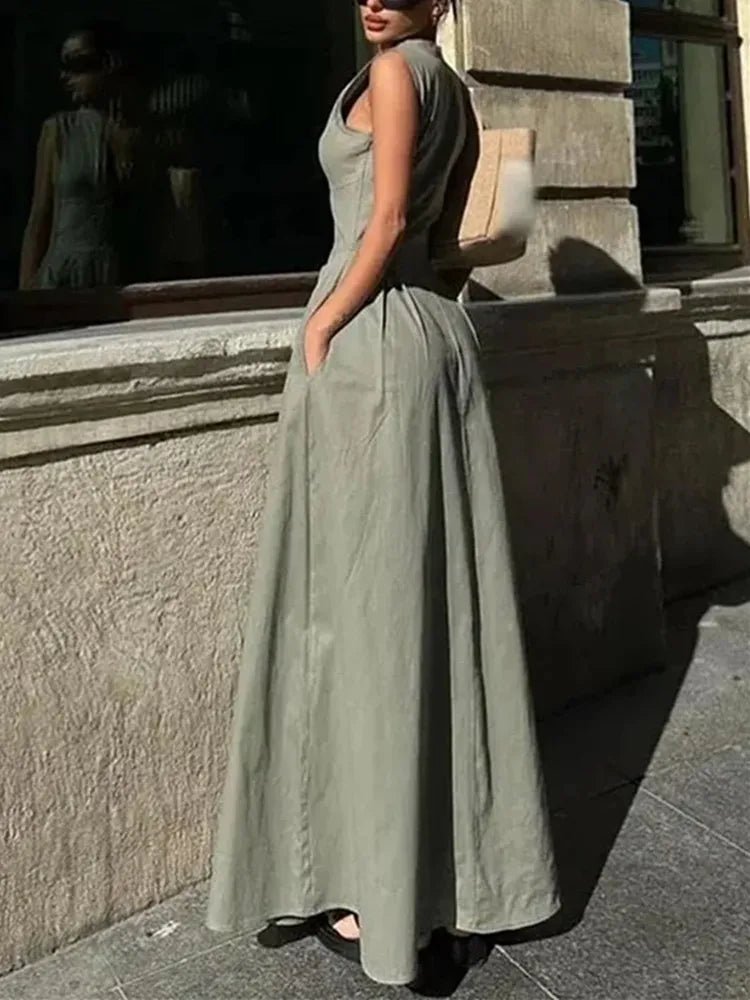 Jessica Mouwloze midi-jurk