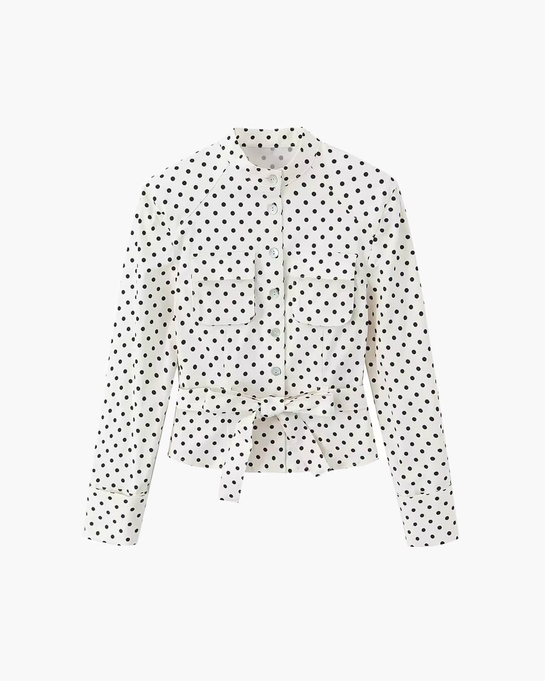 Jia set met broek en stippenprint en hoge taille