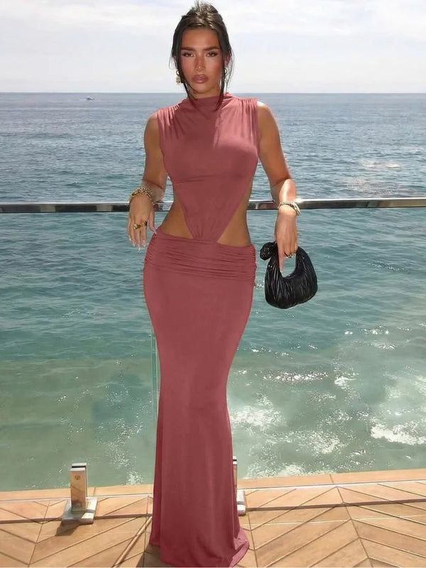 Jianna rugloze maxi-jurk met uitsparingen