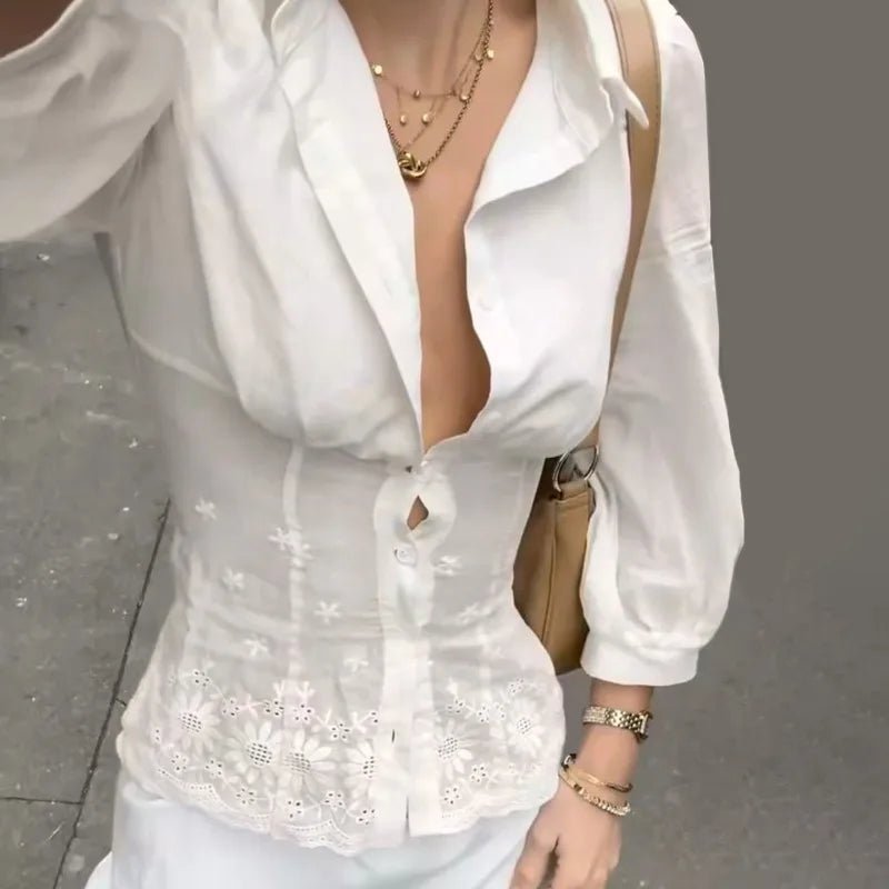 Top met lange mouwen en gerimpelde taille Jillian