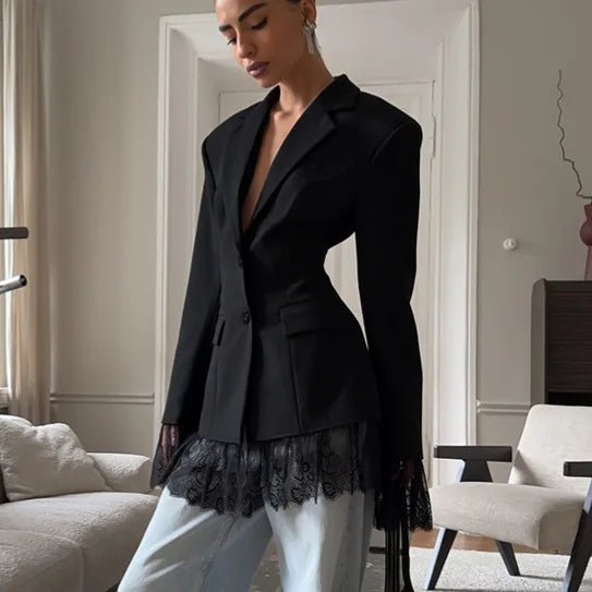 Joanna blazer met kanten details