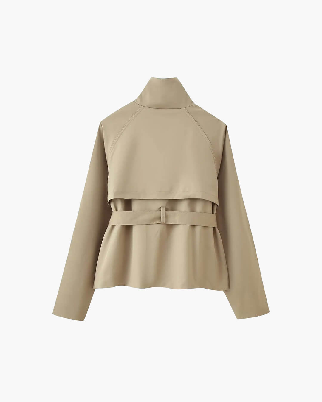 Kara korte trenchcoat met opstaande kraag