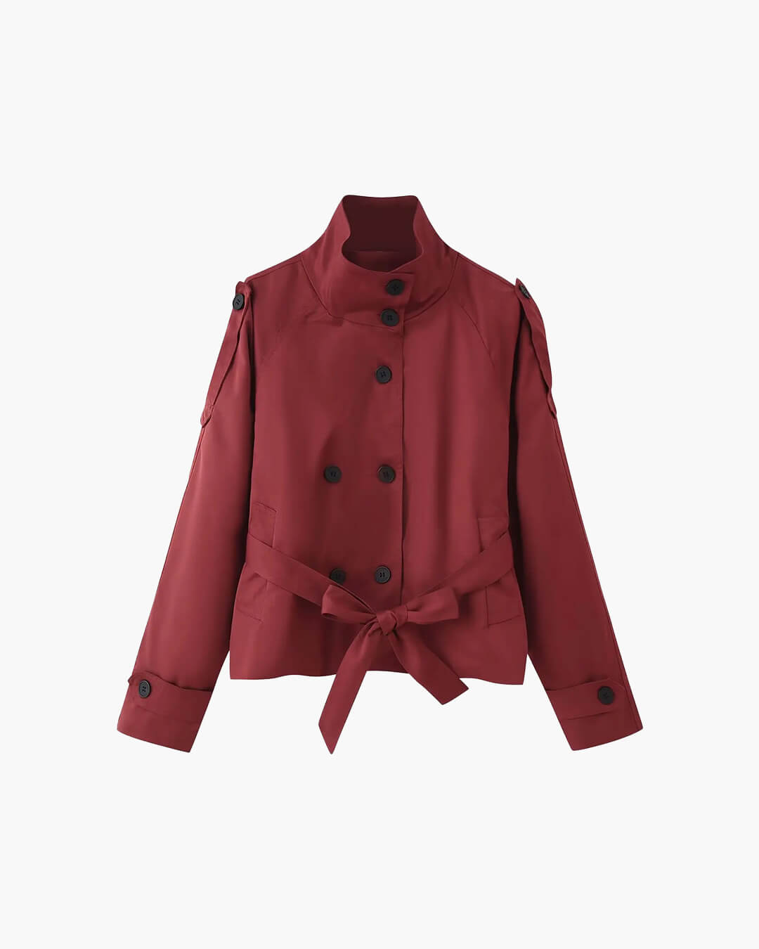 Kara korte trenchcoat met opstaande kraag