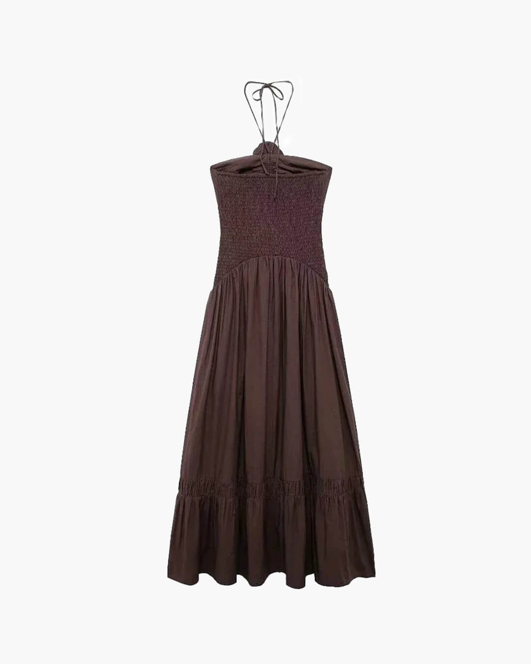 Kate midi-jurk met halternek en bloemapplicatie