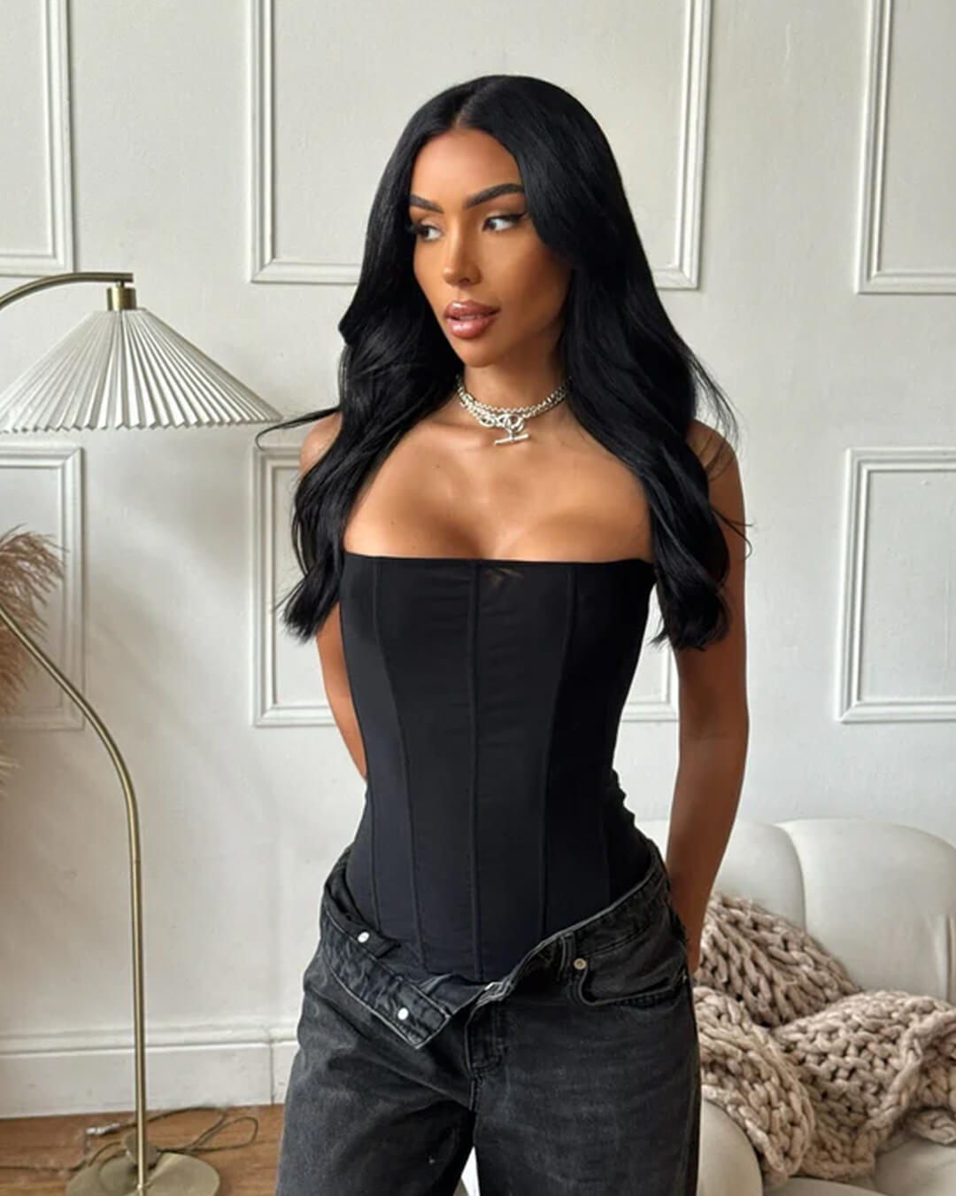 Kelly satijnen corsettop