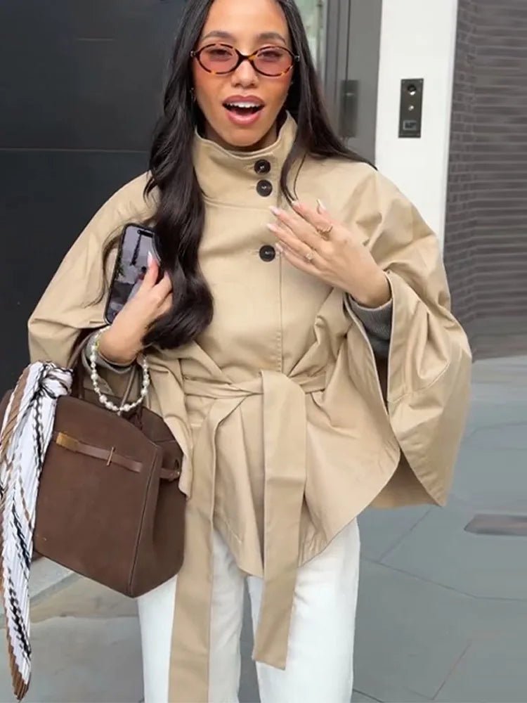 Kimberly cape-achtige jas met ceintuur