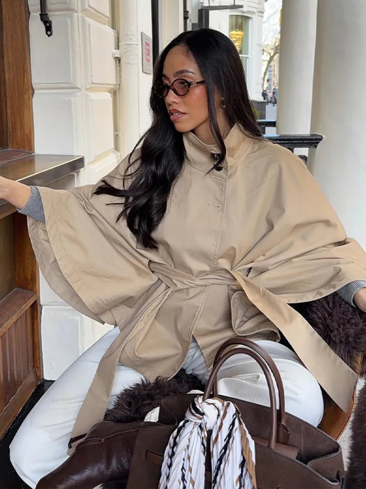 Kimberly cape-achtige jas met ceintuur