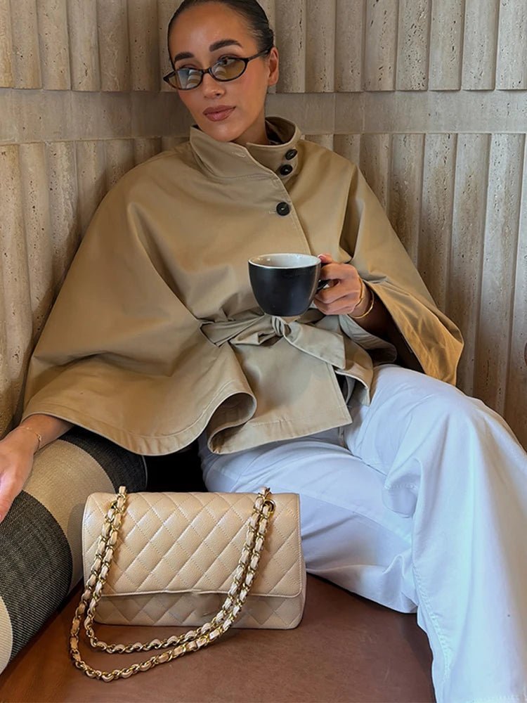 Kimberly cape-achtige jas met ceintuur