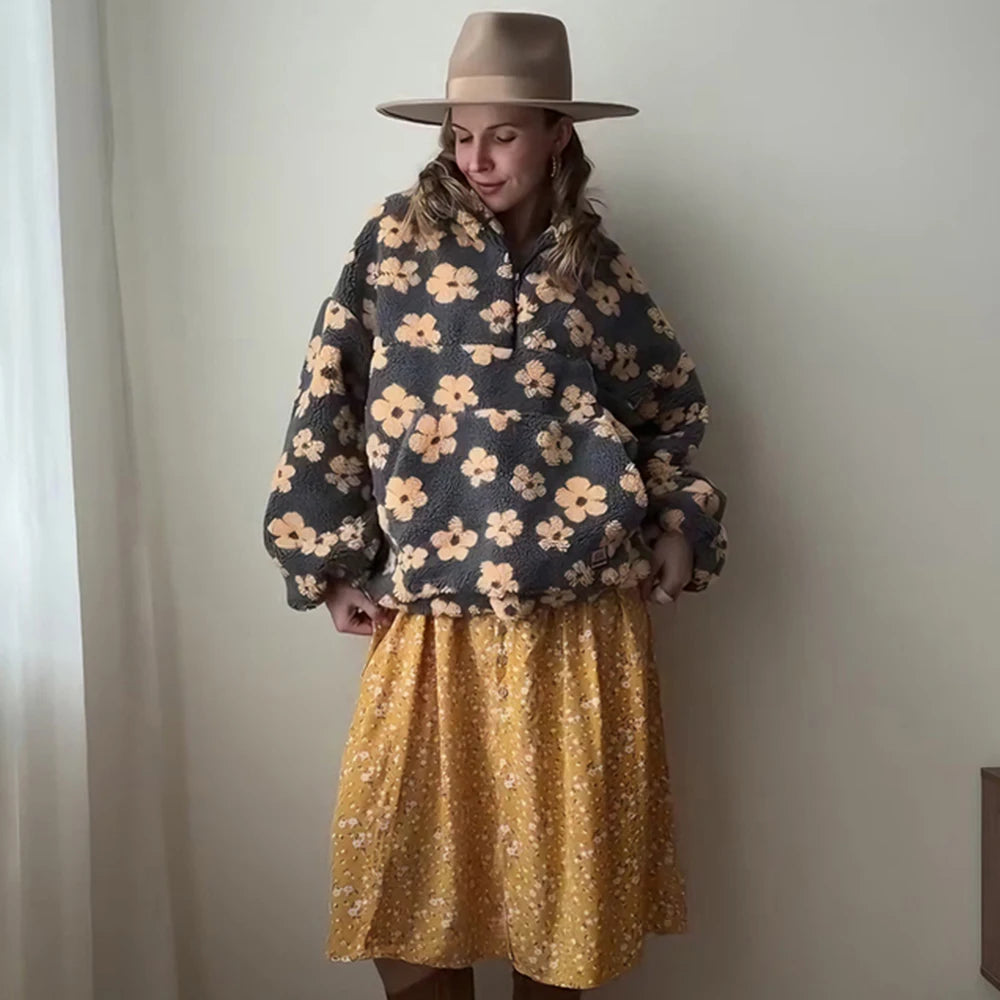 Oversized gebreide trui met rits