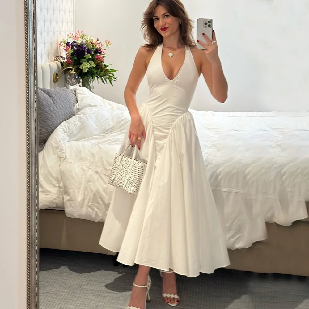 Kristy maxi-jurk met diepe hals