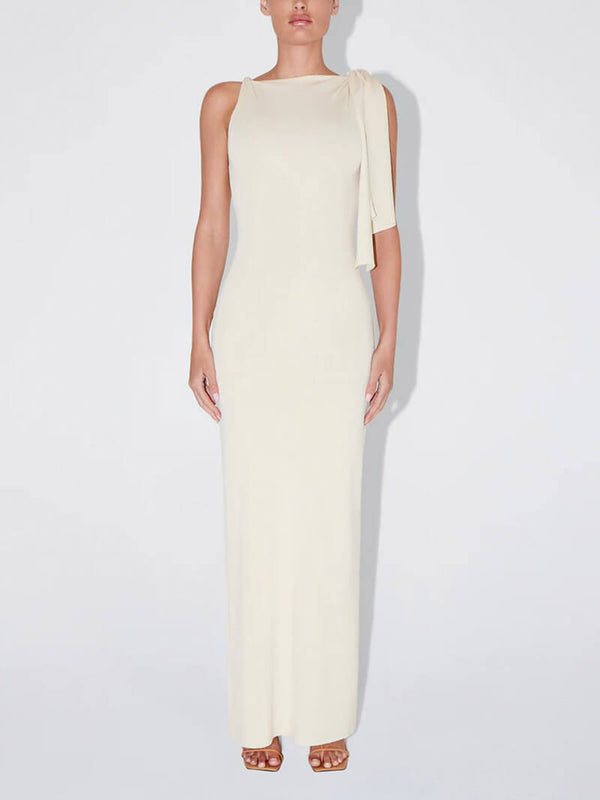 Kylie-maxijurk met knoopdetail