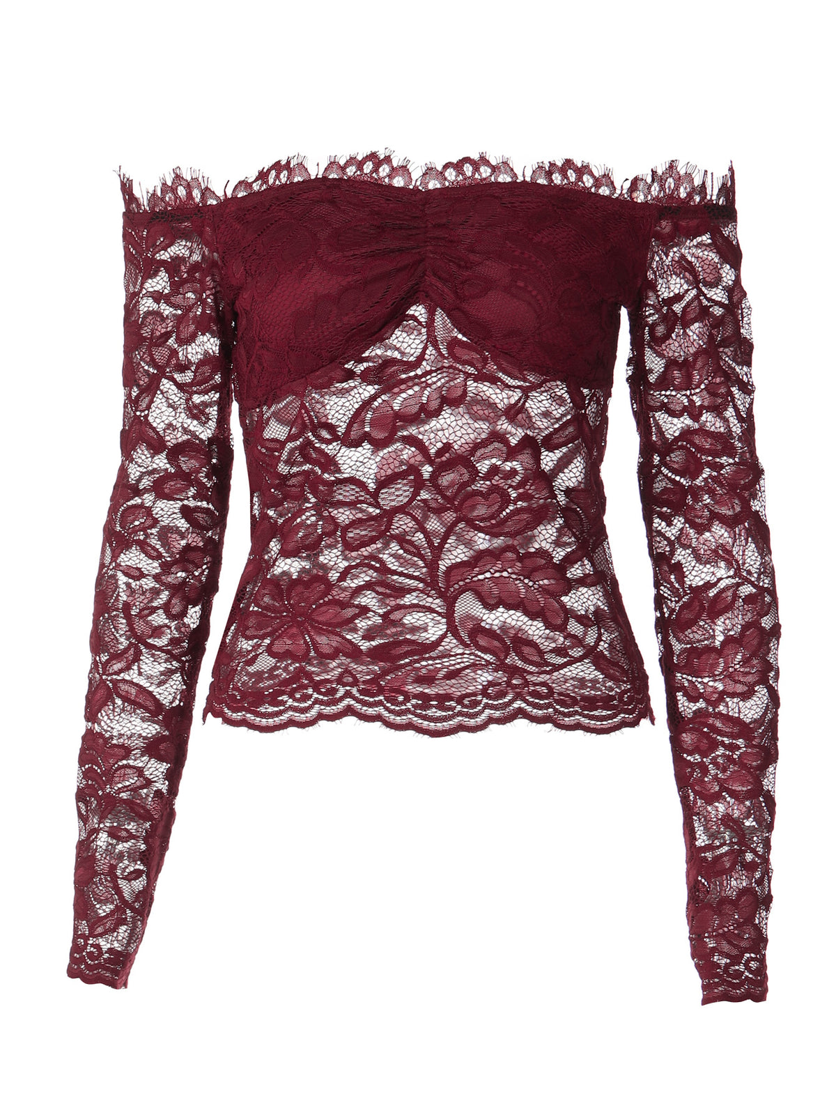 Perla kanten off-shoulder top