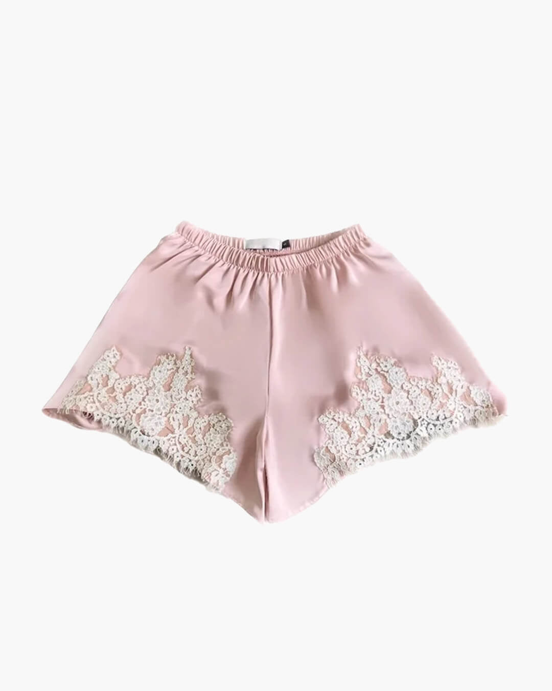 Laura Satijnen short met kant en patchwork