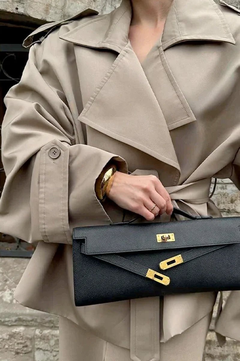 Leizel jack met veterdetail en opstaande kraag