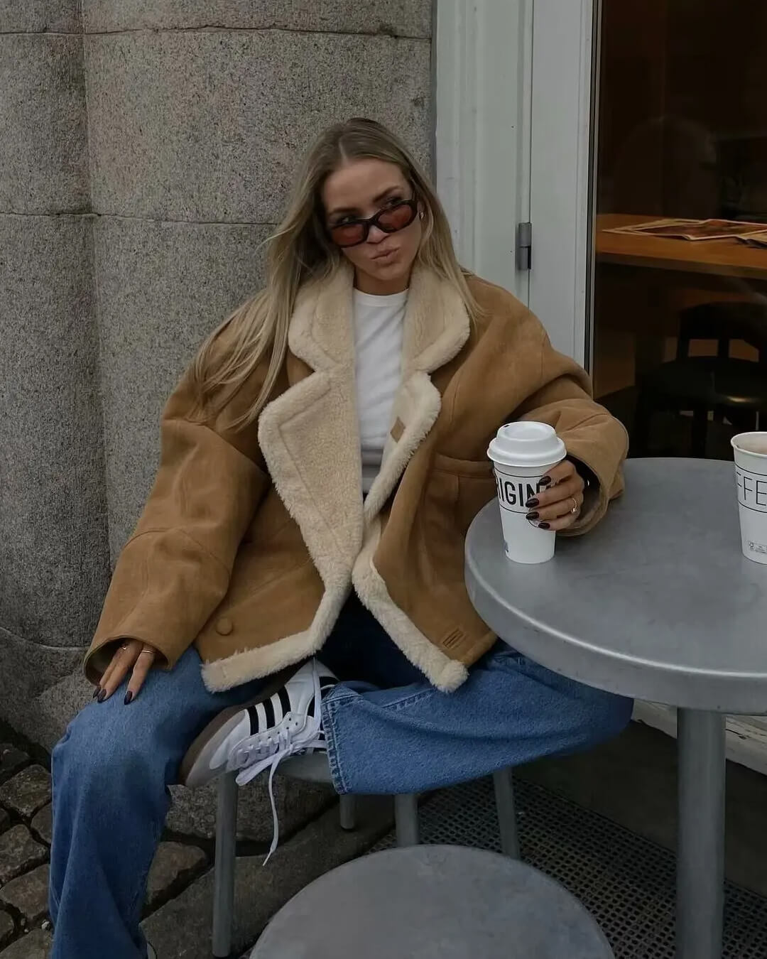 Leona jas van imitatieleer