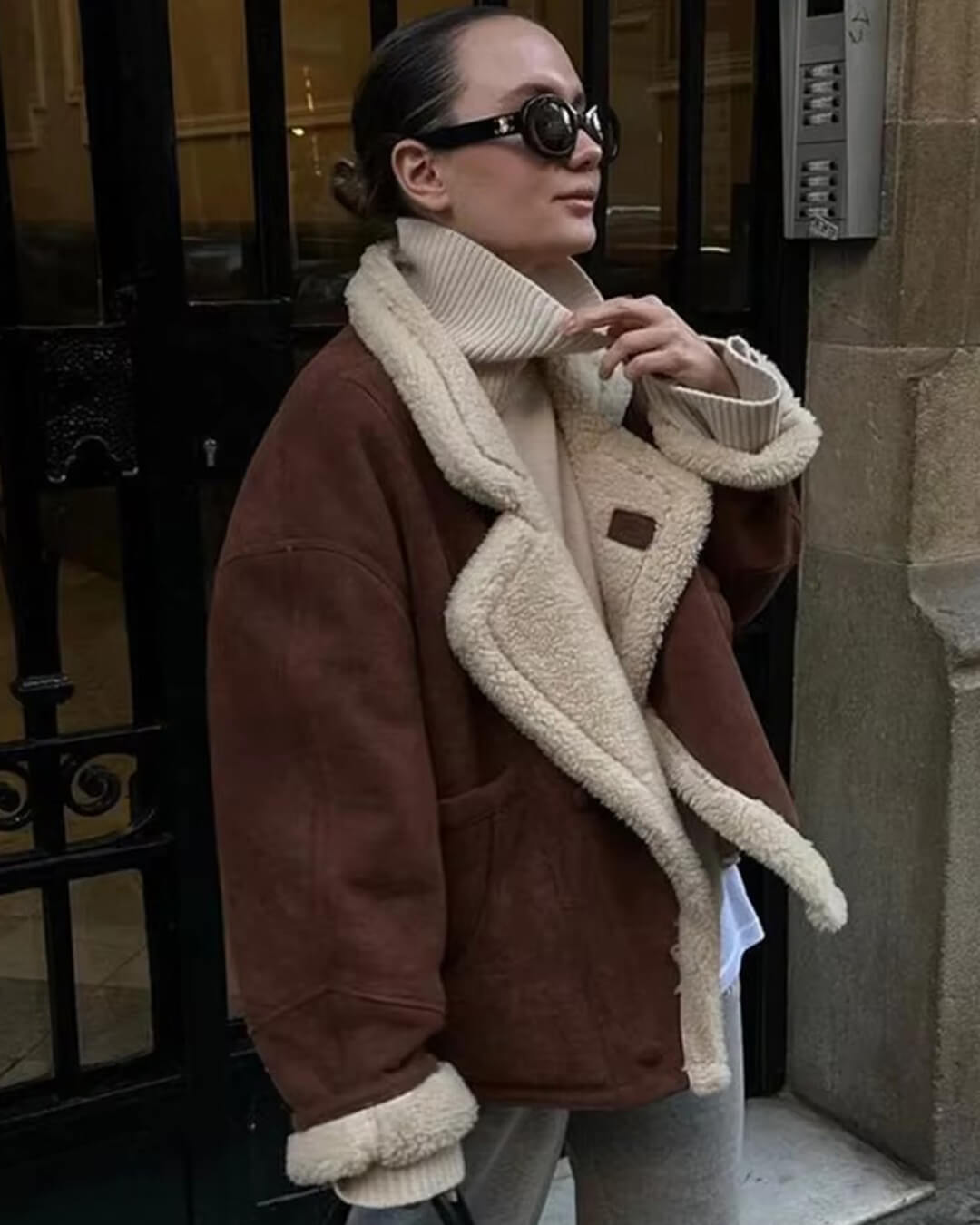 Leona jas van imitatieleer