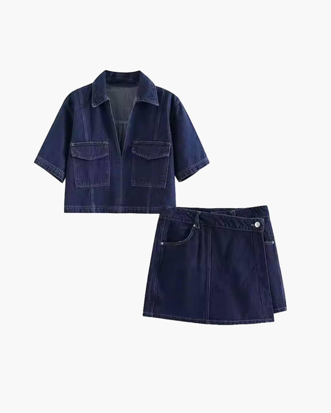 Leslie set met cropped top en skort