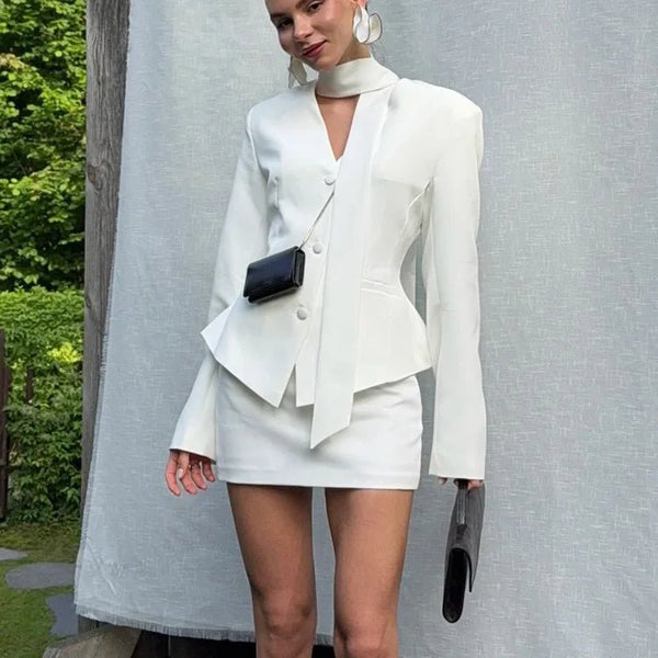 Lexie blazer-rokset met ingesnoeide taille