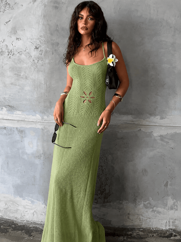 Lilith Gebreide maxi-jurk met open details