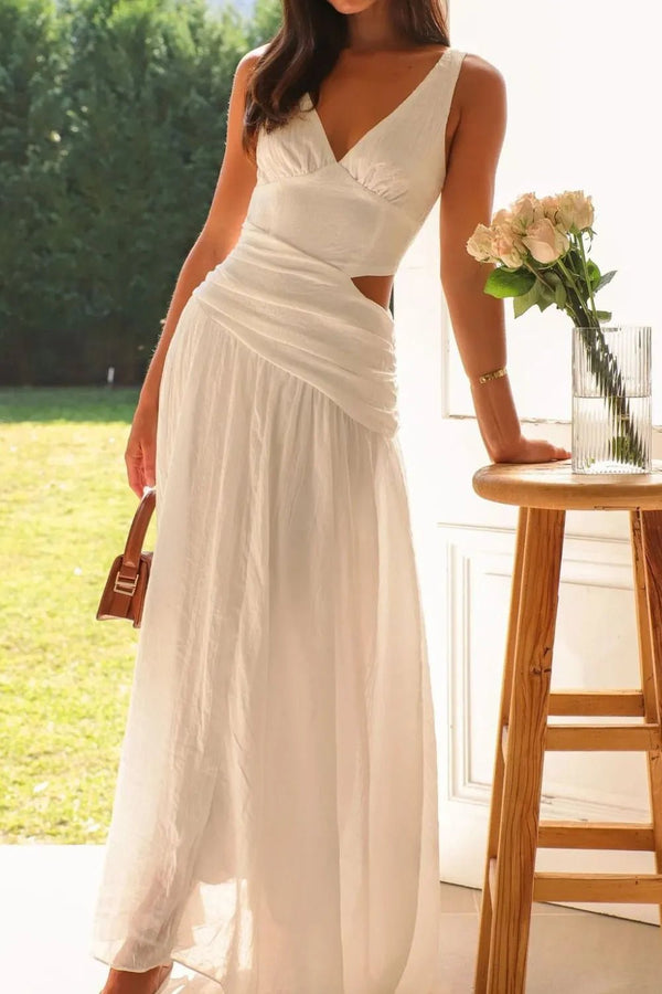Lolita maxi-jurk met uitsparingen en ruches