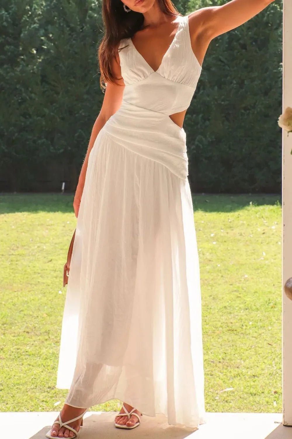Lolita maxi-jurk met uitsparingen en ruches